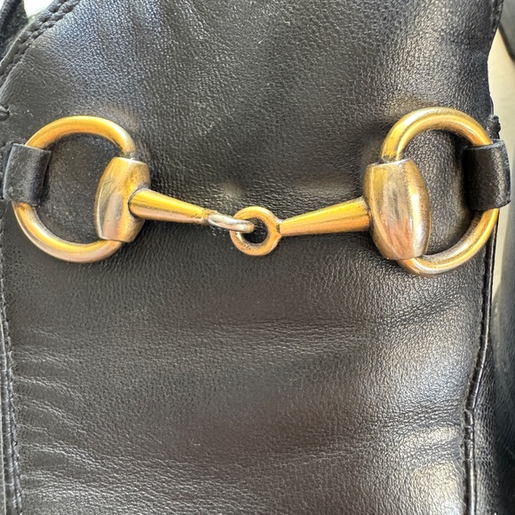 Gucci Black Leather Princetown Elastic Slingback Slipper Mule Flat sz 34.5/4.5 - Picture 12 of 16